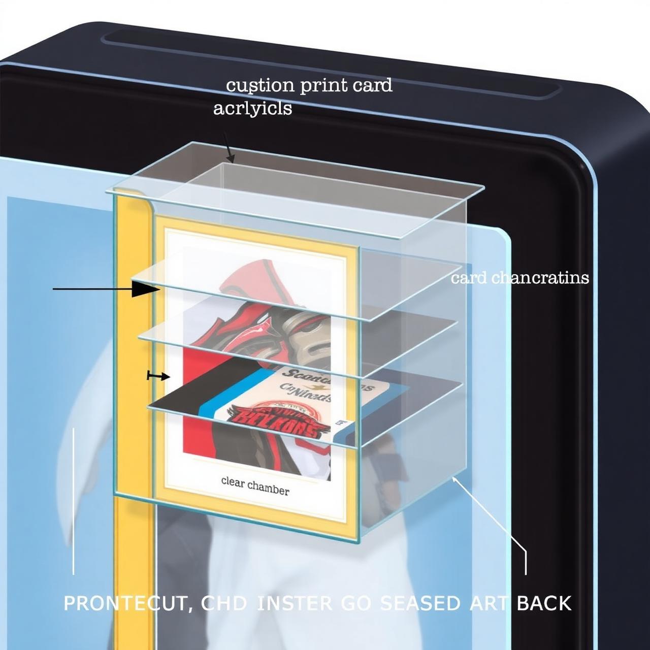 Premium Custom Card Slab layers cutaway