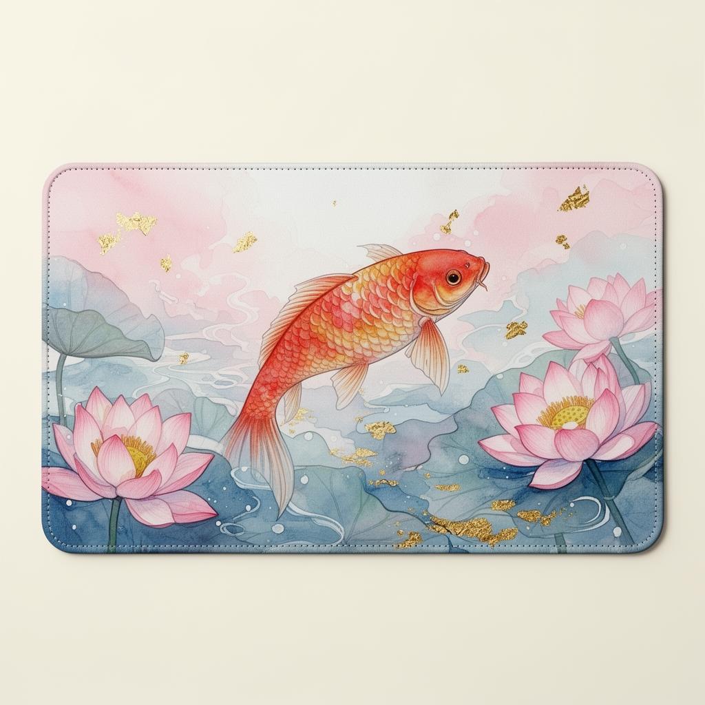 Watercolor koi custom playmat